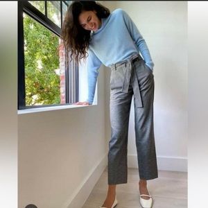 ARITZIA Wilfred Jallade Pant Grey Wool Cashmere Tie-Front Trouser Pants